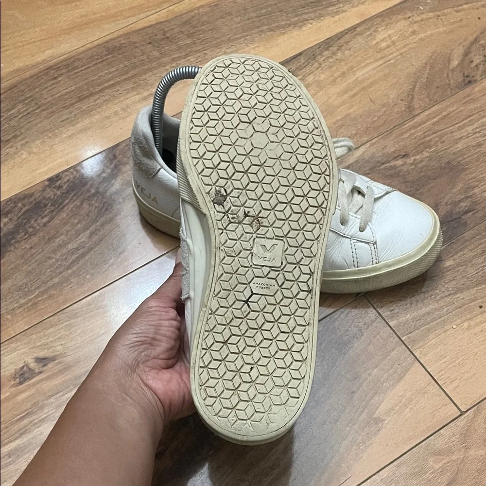 Veja Off-White Leather Sneakers